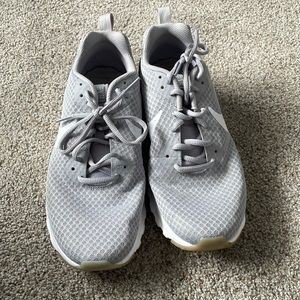 Men’s light gray running shoes. JB